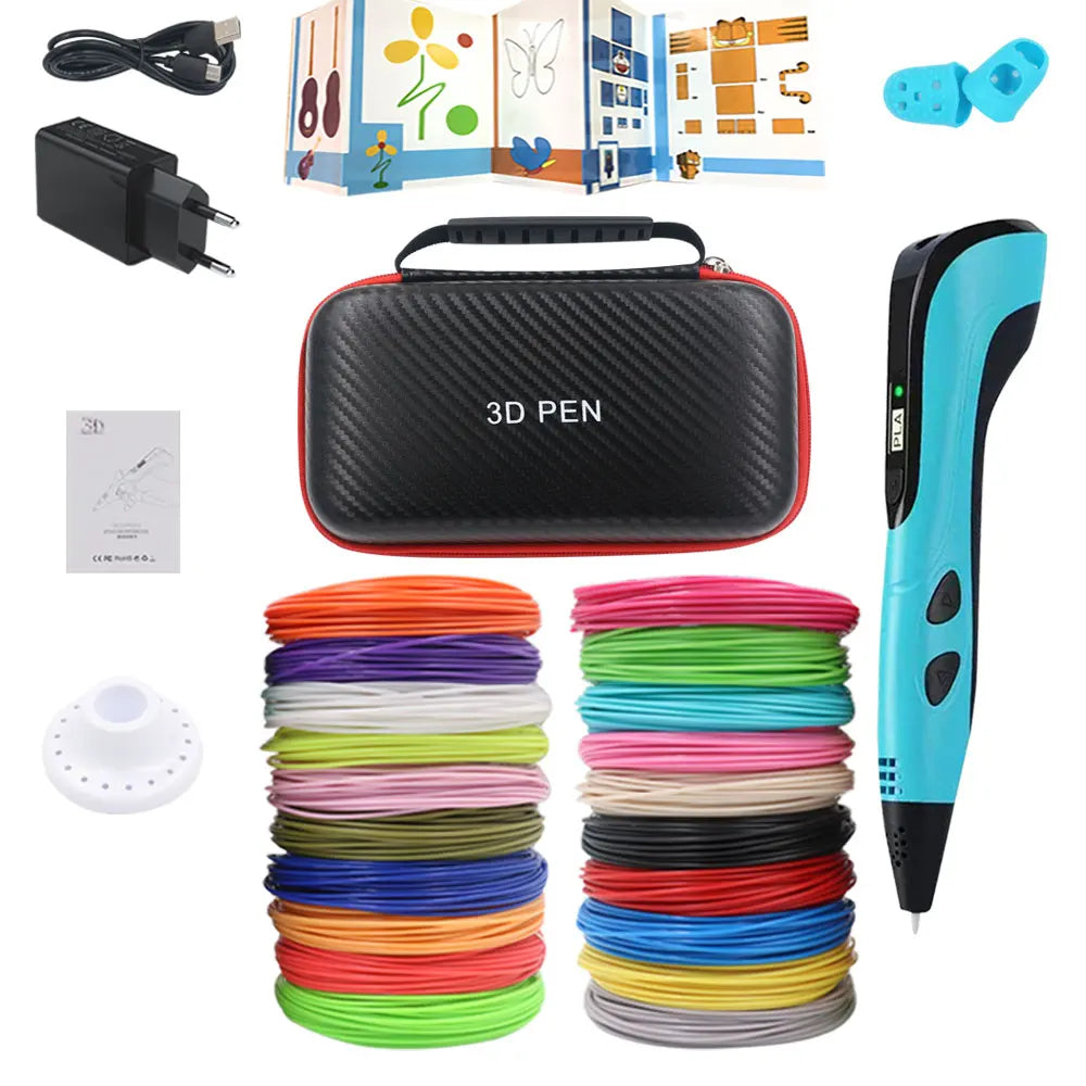 2026 New 3D Printing Pen 3D Pen With Power Adapter LCD Display Travel Case PLA Filament Birthday Christmas Gift Loved by Kids