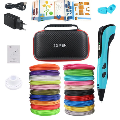 2026 New 3D Printing Pen 3D Pen With Power Adapter LCD Display Travel Case PLA Filament Birthday Christmas Gift Loved by Kids