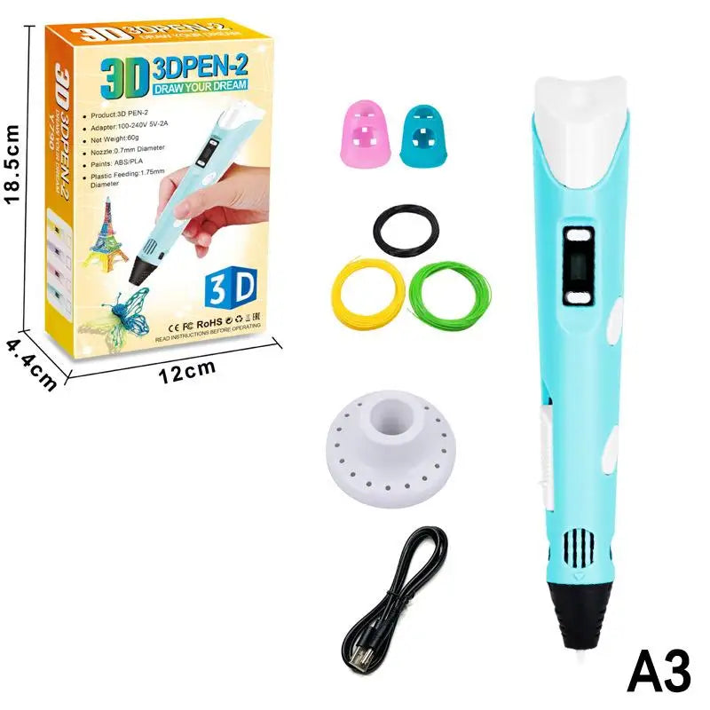 3D Printing Pen Intelligent Pen Making Graffiti ArtsCrafts With USB Cable For Kids Adults DIY Creative Art Supplies