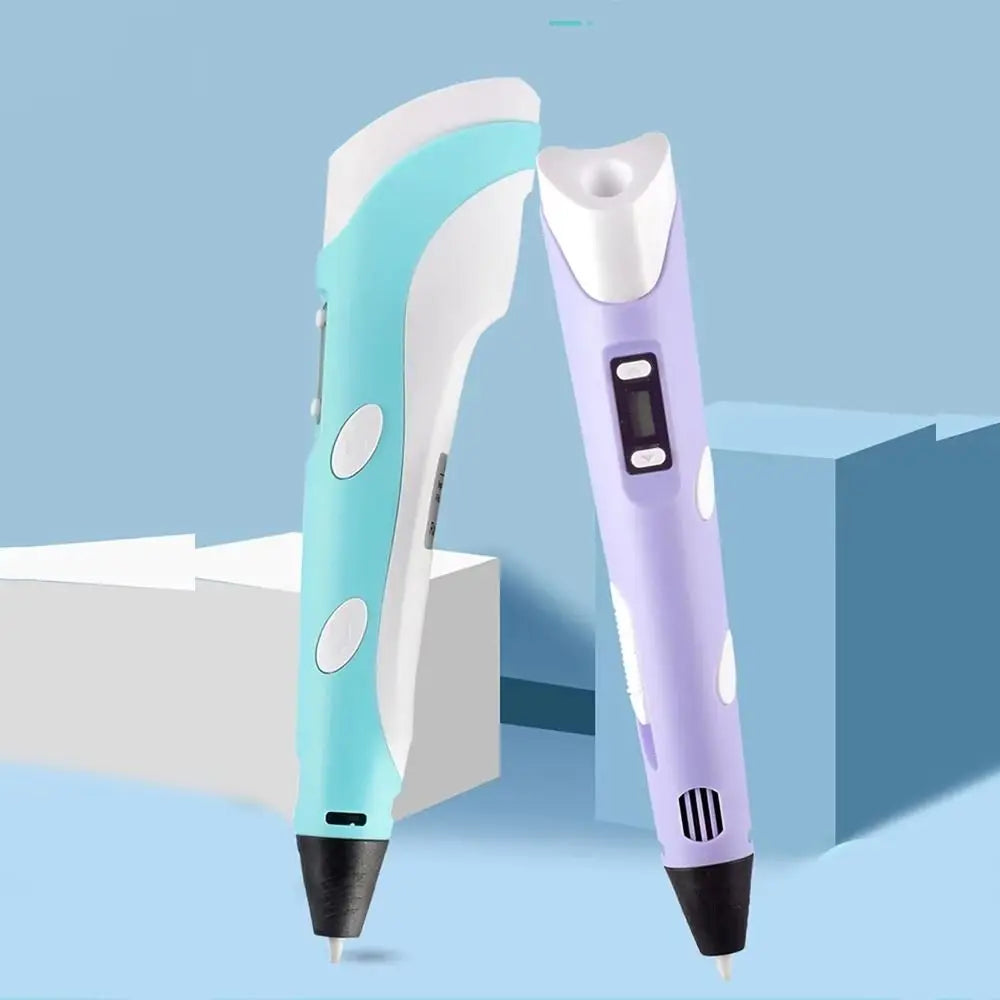 USB 3D Printing Pen Adjustable Speed LED Display DIY Drawing Pens Safe Painting with PLA Filament 3D Graffiti Drawing Tool