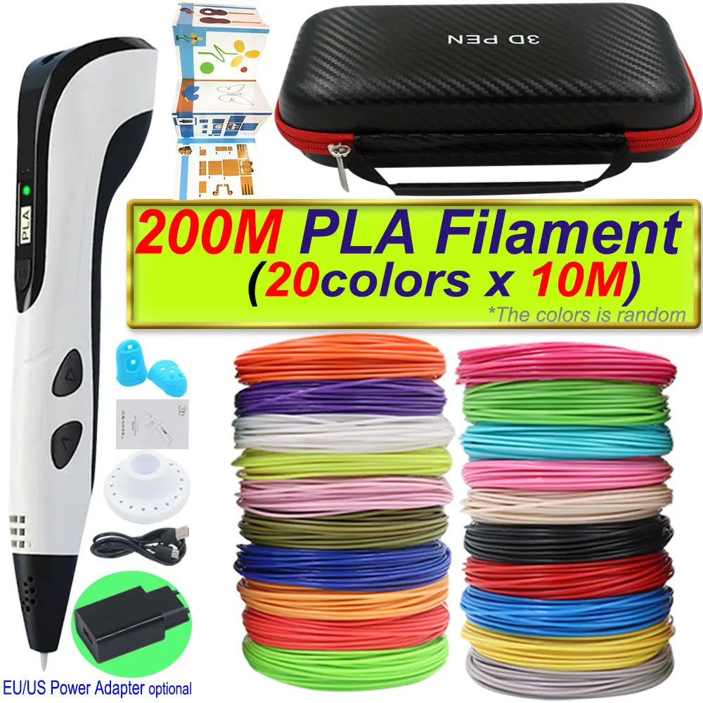 2026 New 3D Printing Pen 3D Pen With Power Adapter LCD Display Travel Case PLA Filament Birthday Christmas Gift Loved by Kids
