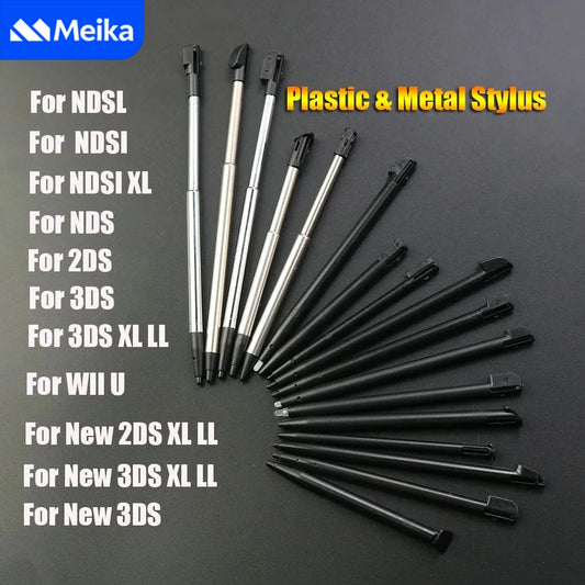 1pcs Black Plastic Stylus Touch Screen Metal Telescopic Stylus Pen For 2DS 3DS New 2DS LL XL New 3DS XL LL For NDSL NDSi NDS Wii