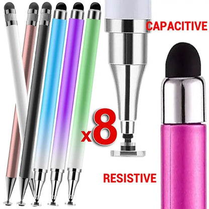 8-1PCS Double-Headed Universal Stylus Pen for iPad Tablet Android iOS Phone Drawing Writing Capacitive Screen Touch Stylus Pens