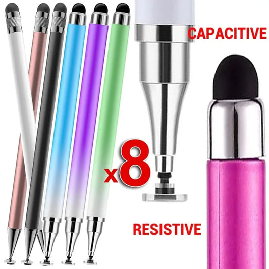 8-1PCS Double-Headed Universal Stylus Pen for iPad Tablet Android iOS Phone Drawing Writing Capacitive Screen Touch Stylus Pens