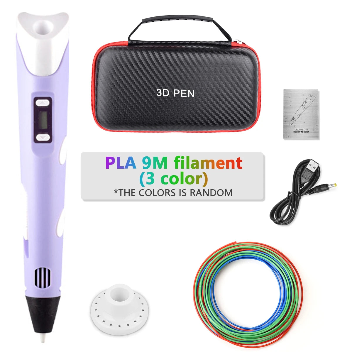 3D Printing Pen 2023 New 3D Pen with PLA Filament for Children Kids Creative DIY Pens Child's Birthday Gift Christmas