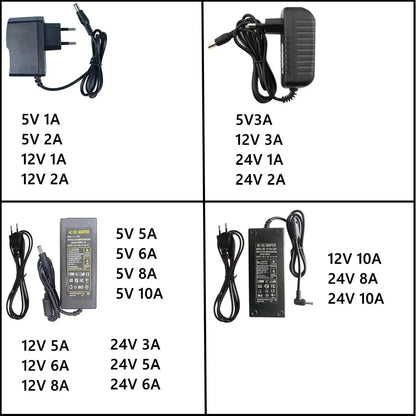 AC 220V To 5V 12V 24V Power Supply Adapter 1A 2A 3A 5A 6A 8A 10A Charger Universal Switching Power Supply Adapter 5 12 24 V Volt