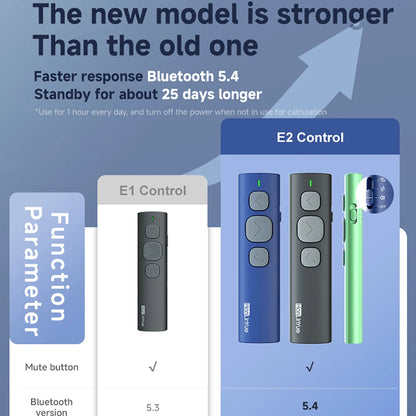 Bluetooth Page Turner Camera/Music Control Pen Paging Device E-book Reader Swipe Short Video Remote Control Supports IOS Android