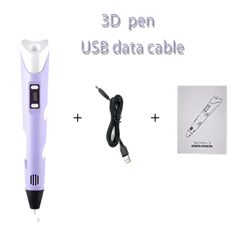 3D Printing Pen DIY Three-dimensional Painting Children Toys Fun Camouflage With LCD Screen Compatible PLA Filament Toys Gift