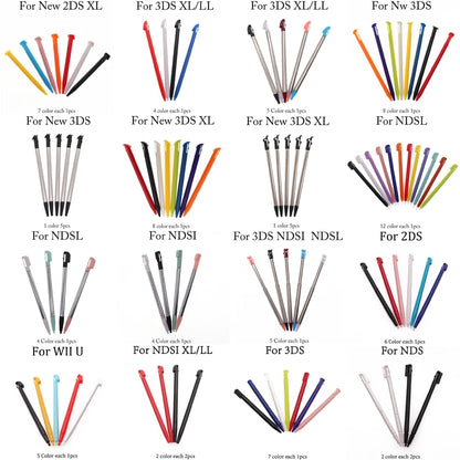 1Set Plastic&Metal Touch Screen Stylus Pen Game Console Pen for NDSL NDSi NDS WIIU 2DS 3DS XL LL New 3DSXL LL New 2DSXL