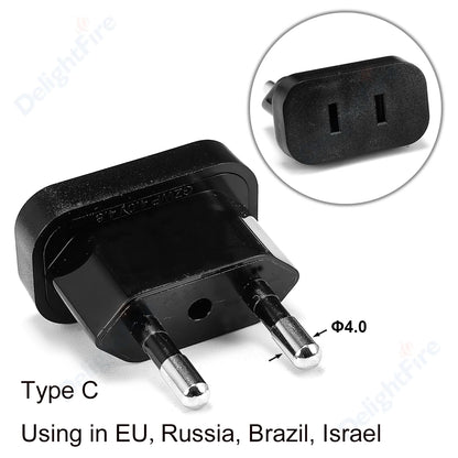 EU Plug Adapter Electrical Sockets US to EU Plug Converter US China Travel Adaptor Euro AC Outlet Wall Socket Power Adapters