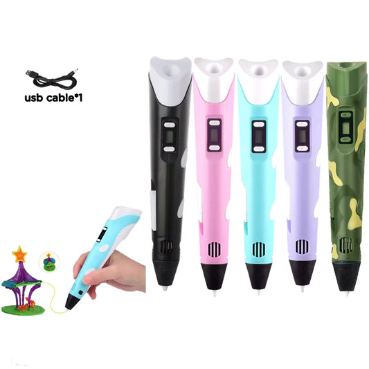 USB 3D Printing Pen Drawing 9M PLA Children's 3D Graffiti Drawing Pen Toy Smart Gift DIY Art Tool Birthday Christmas Gift