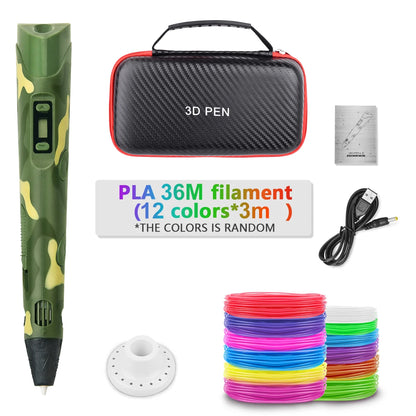 3D Printing Pen 2023 New 3D Pen with PLA Filament for Children Kids Creative DIY Pens Child's Birthday Gift Christmas