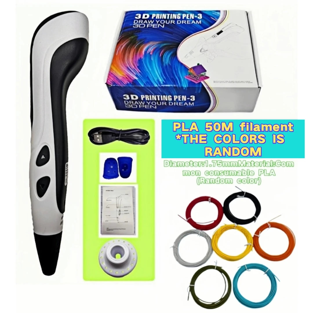 New Style 3D Printing Pen 3D Pen Set for Kids with Power Supply Pla Filament Travel Case Birthday Christmas Gift for Kids