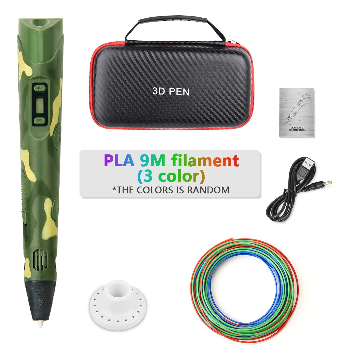 3D Printing Pen 2023 New 3D Pen with PLA Filament for Children Kids Creative DIY Pens Child's Birthday Gift Christmas