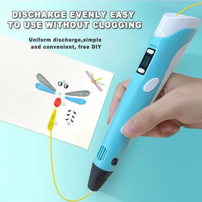 3D Printing Pen with 9M PLA Filament High Temperature 3D Drawing Pen Creative Graffiti Toy Gift for Christmas Birthday