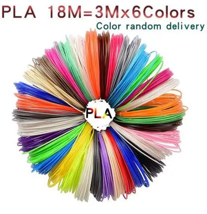 3D Pen PLA Filament 1.75mm 12 Colors 9M 18M 36M 3D Printing Pen Refills Safety No Pollution Stereoscopic Modeling 3D Printer Pen