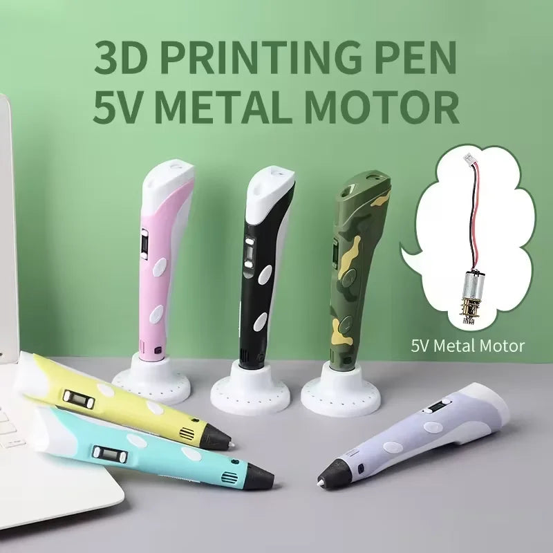 3D Printing Pen with 9M PLA Filament High Temperature 3D Drawing Pen Creative Graffiti Toy Gift for Christmas Birthday