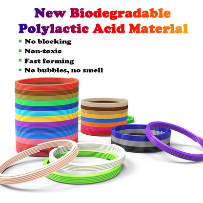 30 Colors 3D Pen Filament, 3m per Color Total 90m 3D Pen Filament Refills, PLA Filament for 3D Pen, Arts Crafts Drawing