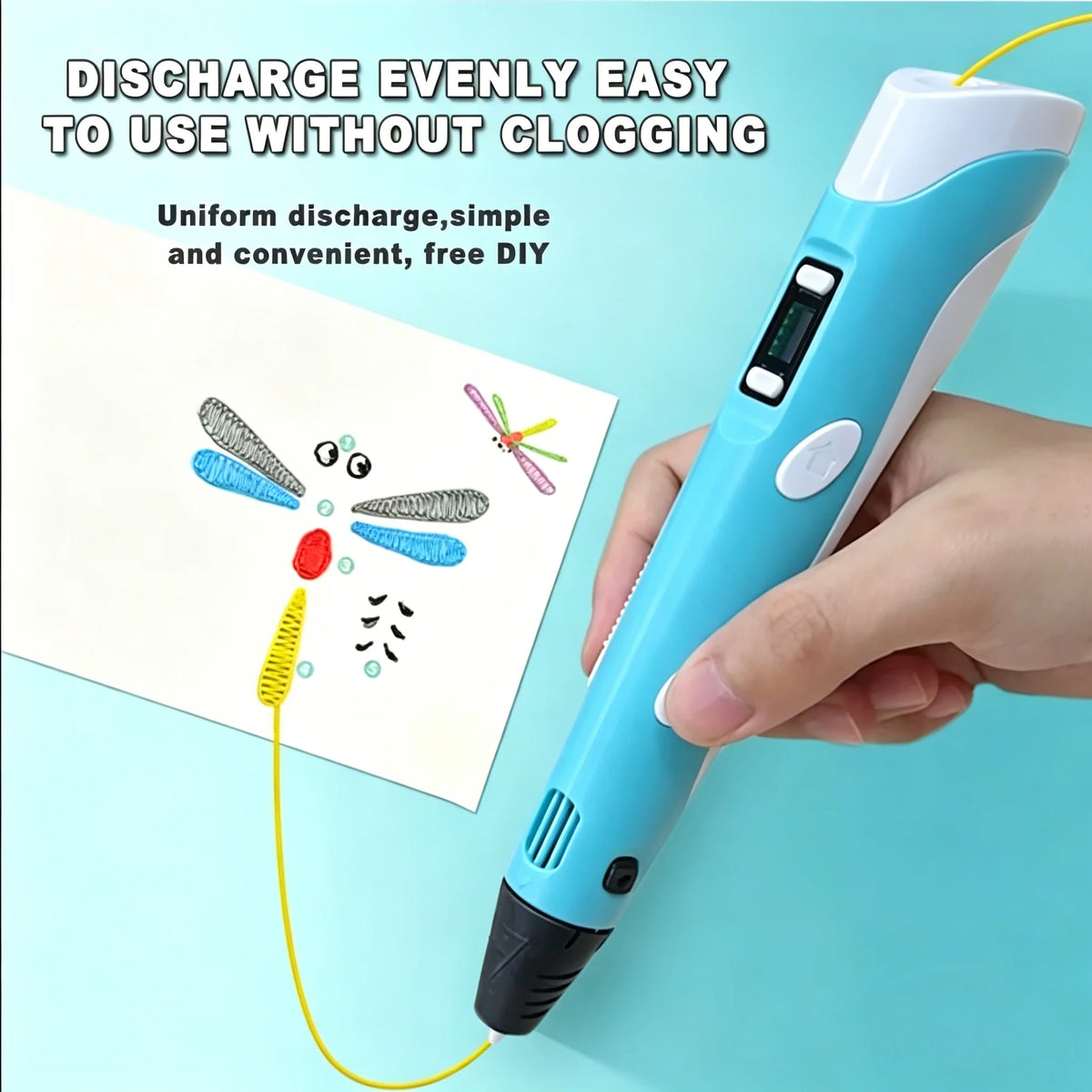 3D Printing Pen Adjustable Temp Speed LED Display DIY Graffiti Pen Non-Toxic PLA Safe Educational Toy For Kids Birthday Gift