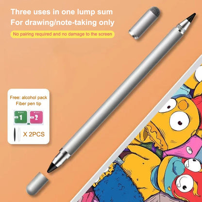 Premium Universal Stylus Pen for Smart Phones, iPads, & Tablet Drawing - 3 in 1 Design