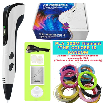 New Style 3D Printing Pen 3D Pen Set for Kids with Power Supply Pla Filament Travel Case Birthday Christmas Gift for Kids