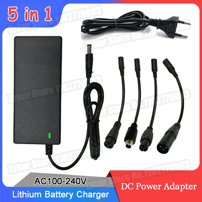 42V 2A DC Power Adapter 5-plug Lithium Battery Charger Replaceable Plug Power Charger AC100-240V EU US Plug Power Adapters