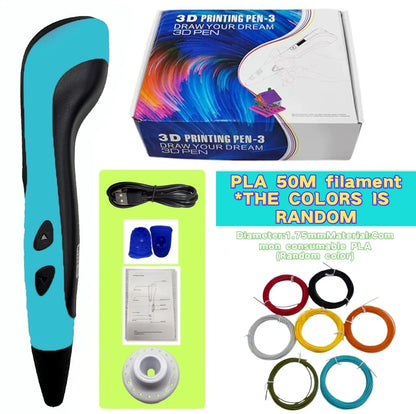 New Style 3D Printing Pen 3D Pen Set for Kids with Power Supply Pla Filament Travel Case Birthday Christmas Gift for Kids