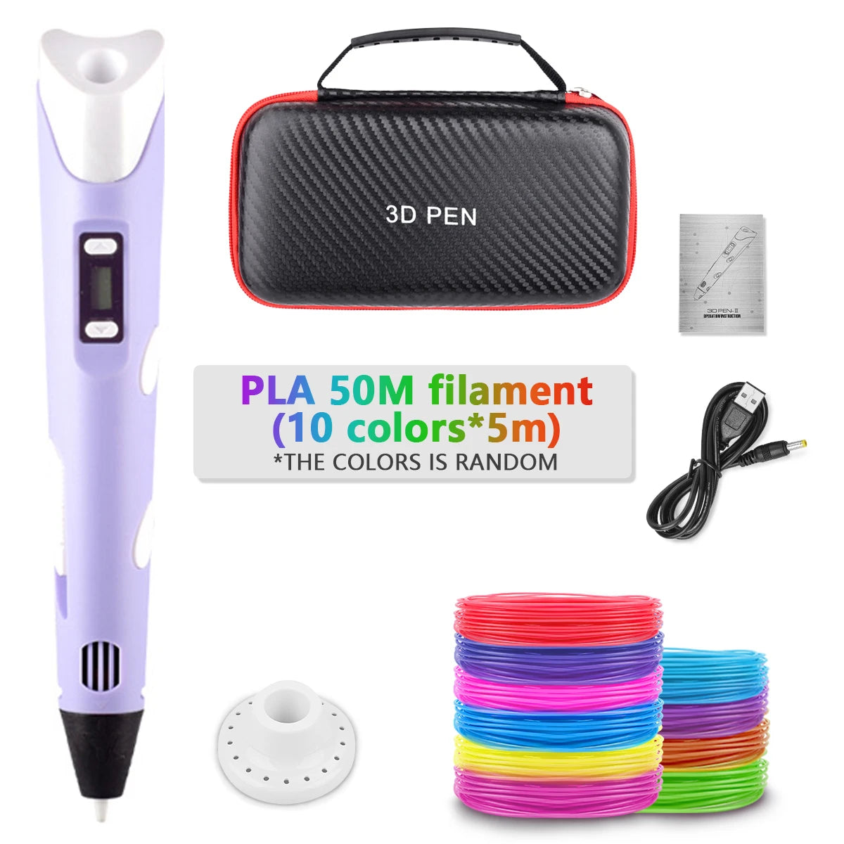 3D Printing Pen 2023 New 3D Pen with PLA Filament for Children Kids Creative DIY Pens Child's Birthday Gift Christmas
