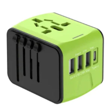 International travel adapter with 3 USB and Type C power adapters for fast charging EU/UK/US/Australia travel plugs