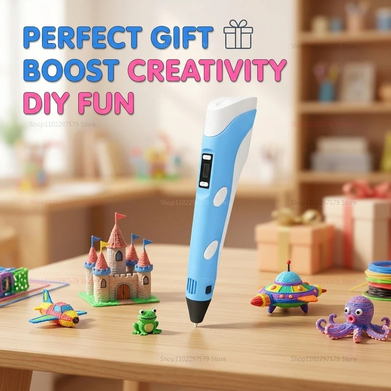 3D Pen Set 3d Printing Pen Drawing Pencil DIY Pens PLA Filament Birthday Christmas Gift For Kids Children Graffti with Charger