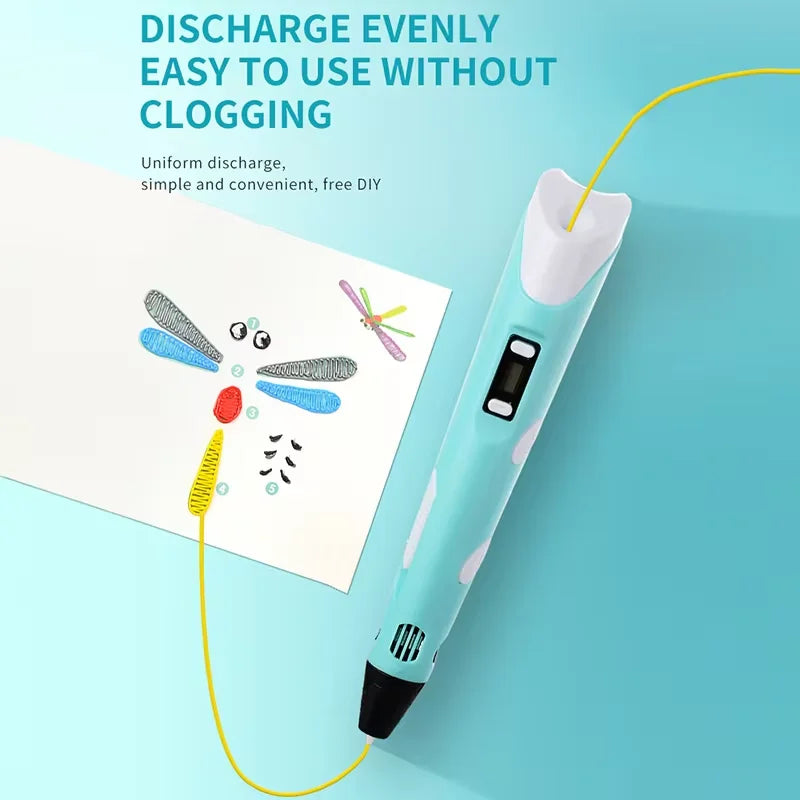 3D Printing Pen, High Temperature 3D Pen, DIY Drawing Pen Gift for Kids Students