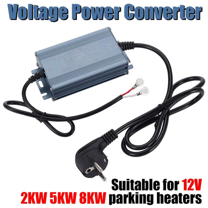 AC Power Converter Adapter 110V 220V To DC 12V 20A For Parking Heater 2KW 5KW 8KW High Power Supply With European Standard Plug