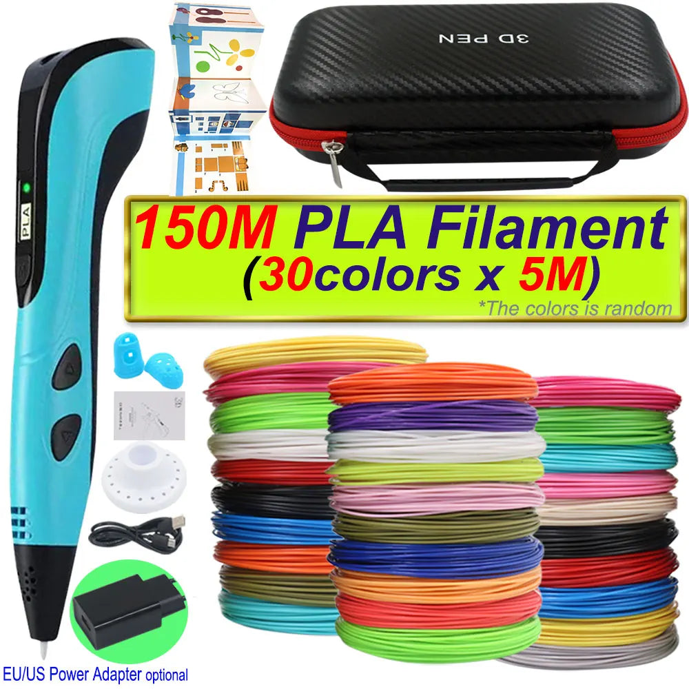 2026 New 3D Printing Pen 3D Pen With Power Adapter LCD Display Travel Case PLA Filament Birthday Christmas Gift Loved by Kids