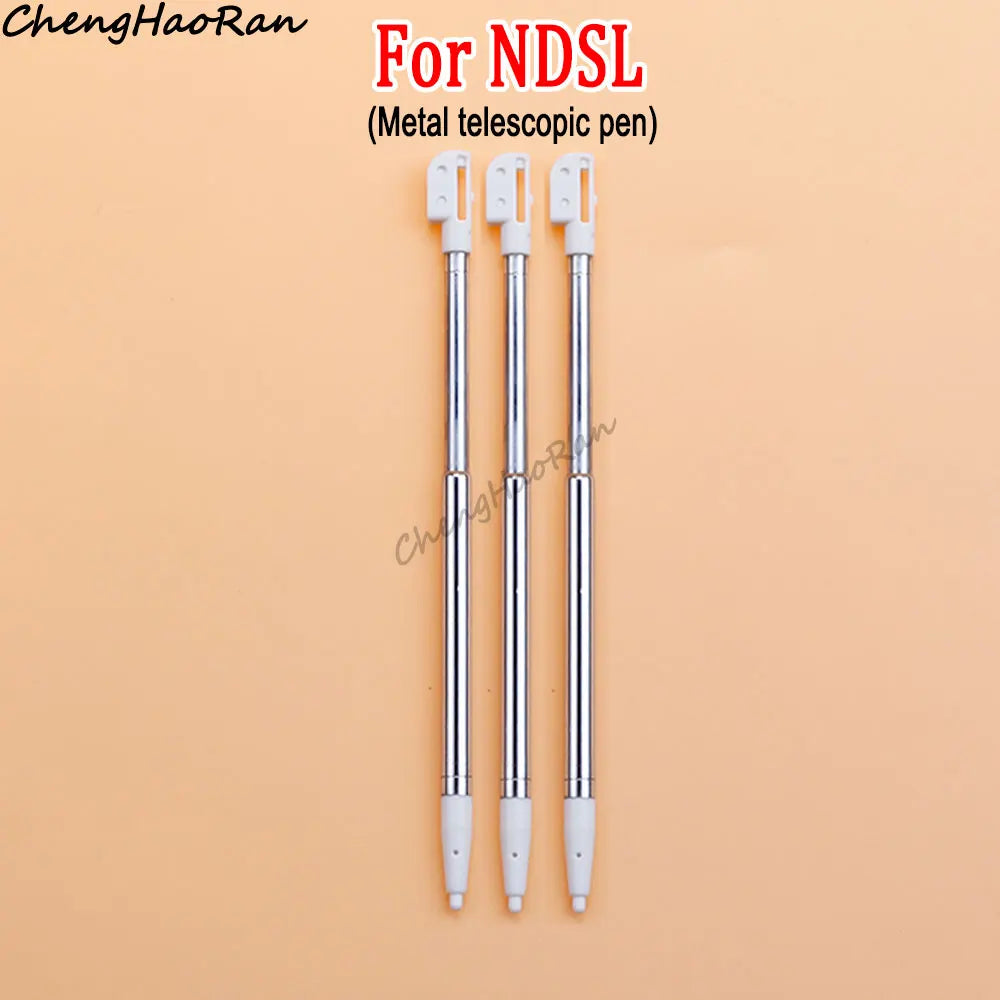 3 Pcs White Metal Retractable Pen & Plastic Pen For New 3DS XL LL/New 2DS LL XL /NDSL NDS Lite NDSi NDS Wii U 2DS 3DS Stylus Pen