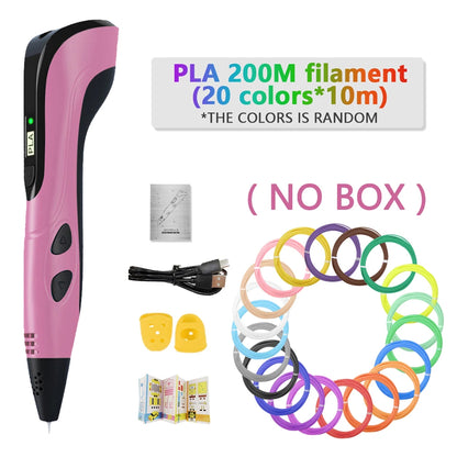 NEW 3D Printing Pen 3d Pen Set LCD Display with PLA Filament for Kids Chidren Child's Birthday Christmas Creative DIY Gift