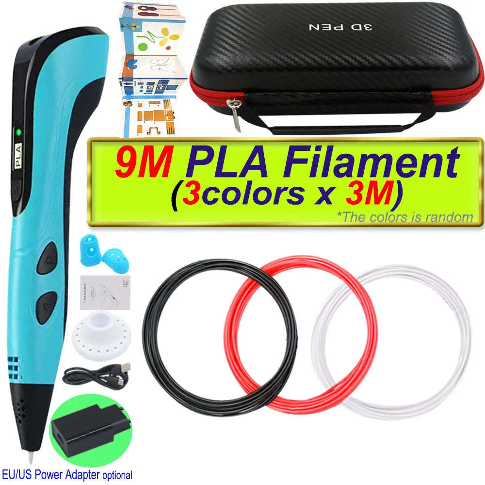 2026 New 3D Printing Pen 3D Pen With Power Adapter LCD Display Travel Case PLA Filament Birthday Christmas Gift Loved by Kids