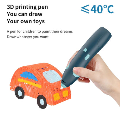DIY 3D Printing Pen Low Temperature Wireless 3D Pen Digital Display Rechargeable 3D Drawing Pens For Kids Educational Toys Gifts