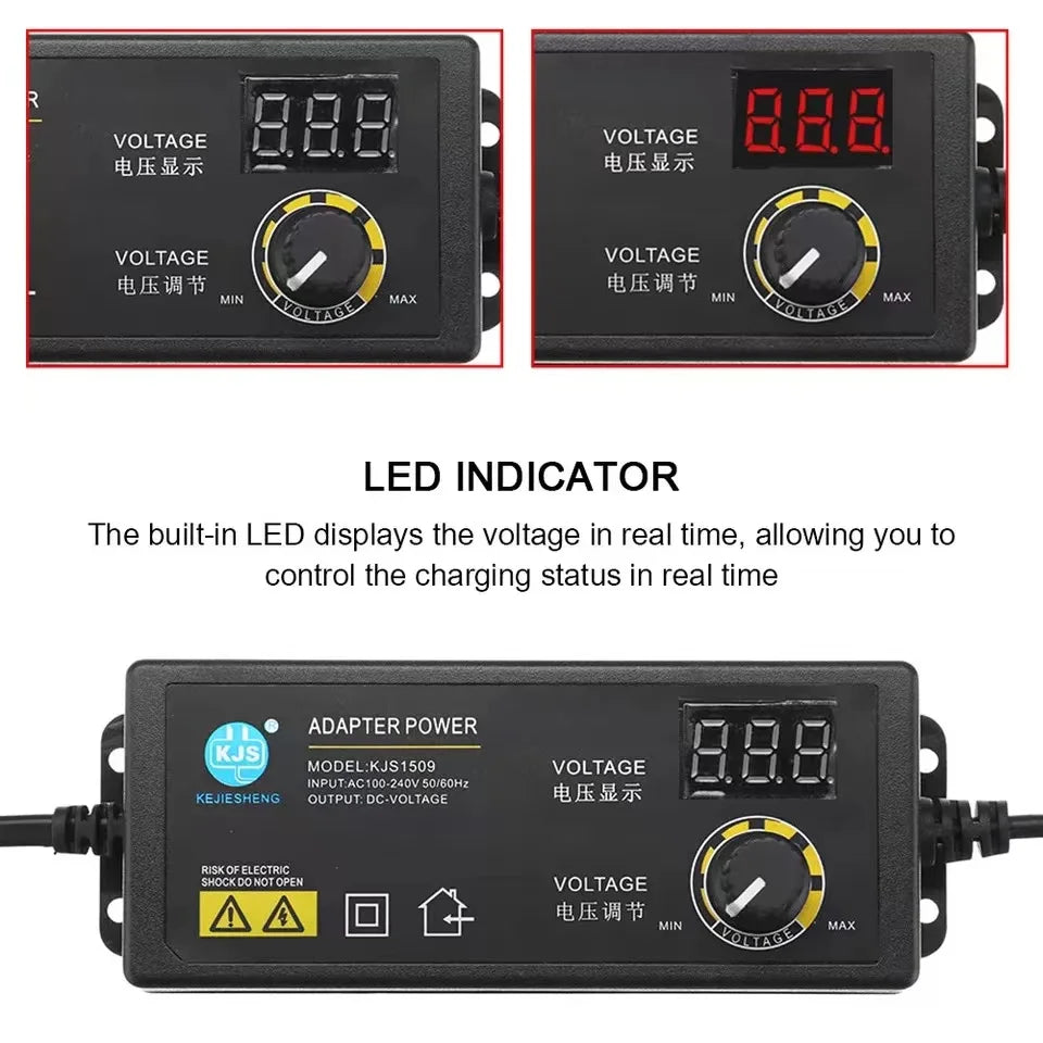 3-36V 1.7A AC/DC Adapter 60W US/EU Adjustable Power Adapters Universal Charger Switch Power Supply