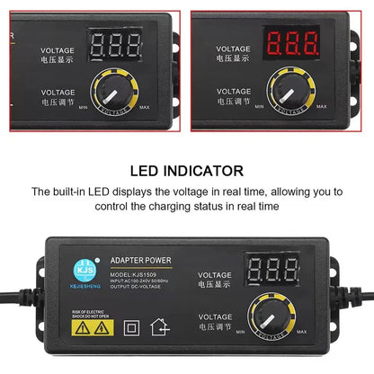 3-36V 1.7A AC/DC Adapter 60W US/EU Adjustable Power Adapters Universal Charger Switch Power Supply
