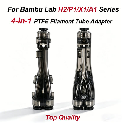 Upgrade 4 in 1 PTFE Adapter for Bambu Lab H2C/H2D/H2S/P1S/P1P/P2S/X1C/A1/A1MINI 3D Printer Multi-Filament Compatibility 3D Parts