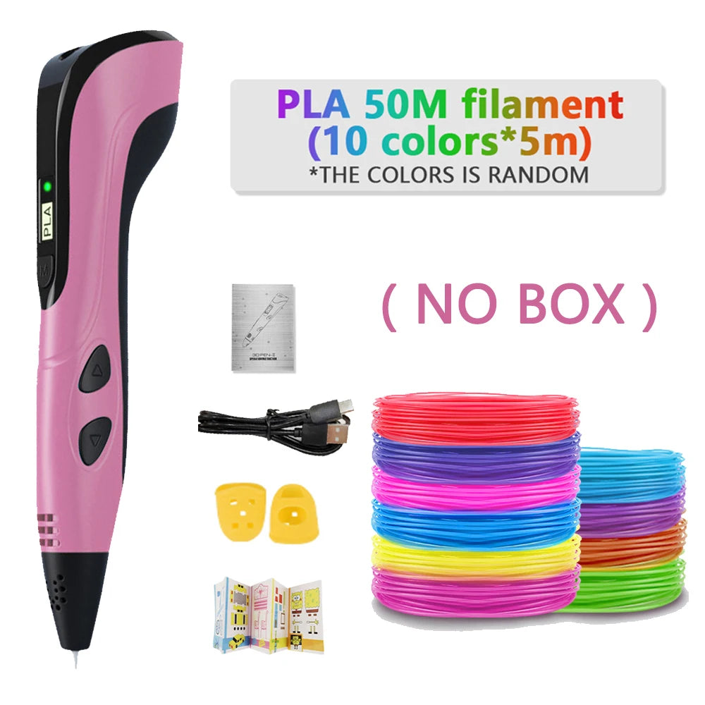 NEW 3D Printing Pen 3d Pen Set LCD Display with PLA Filament for Kids Chidren Child's Birthday Christmas Creative DIY Gift