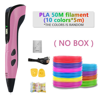 NEW 3D Printing Pen 3d Pen Set LCD Display with PLA Filament for Kids Chidren Child's Birthday Christmas Creative DIY Gift