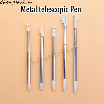 3 Pcs White Metal Retractable Pen & Plastic Pen For New 3DS XL LL/New 2DS LL XL /NDSL NDS Lite NDSi NDS Wii U 2DS 3DS Stylus Pen