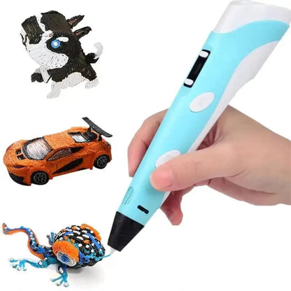 3D Printing Pen Digital Display Intelligent Pen Making Doodles Graffiti ArtsCrafts With USB Cable