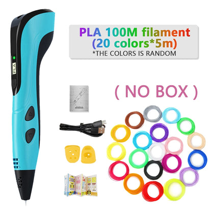 NEW 3D Printing Pen 3d Pen Set LCD Display with PLA Filament for Kids Chidren Child's Birthday Christmas Creative DIY Gift