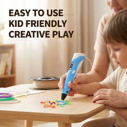 3D Pen Set 3d Printing Pen Drawing Pencil DIY Pens PLA Filament Birthday Christmas Gift For Kids Children Graffti with Charger