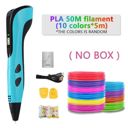NEW 3D Printing Pen 3d Pen Set LCD Display with PLA Filament for Kids Chidren Child's Birthday Christmas Creative DIY Gift