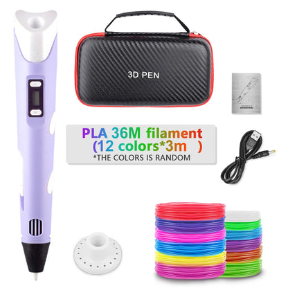3D Printing Pen 2023 New 3D Pen with PLA Filament for Children Kids Creative DIY Pens Child's Birthday Gift Christmas