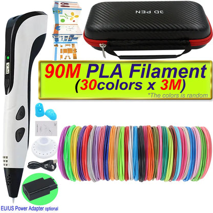 2026 New 3D Printing Pen 3D Pen With Power Adapter LCD Display Travel Case PLA Filament Birthday Christmas Gift Loved by Kids
