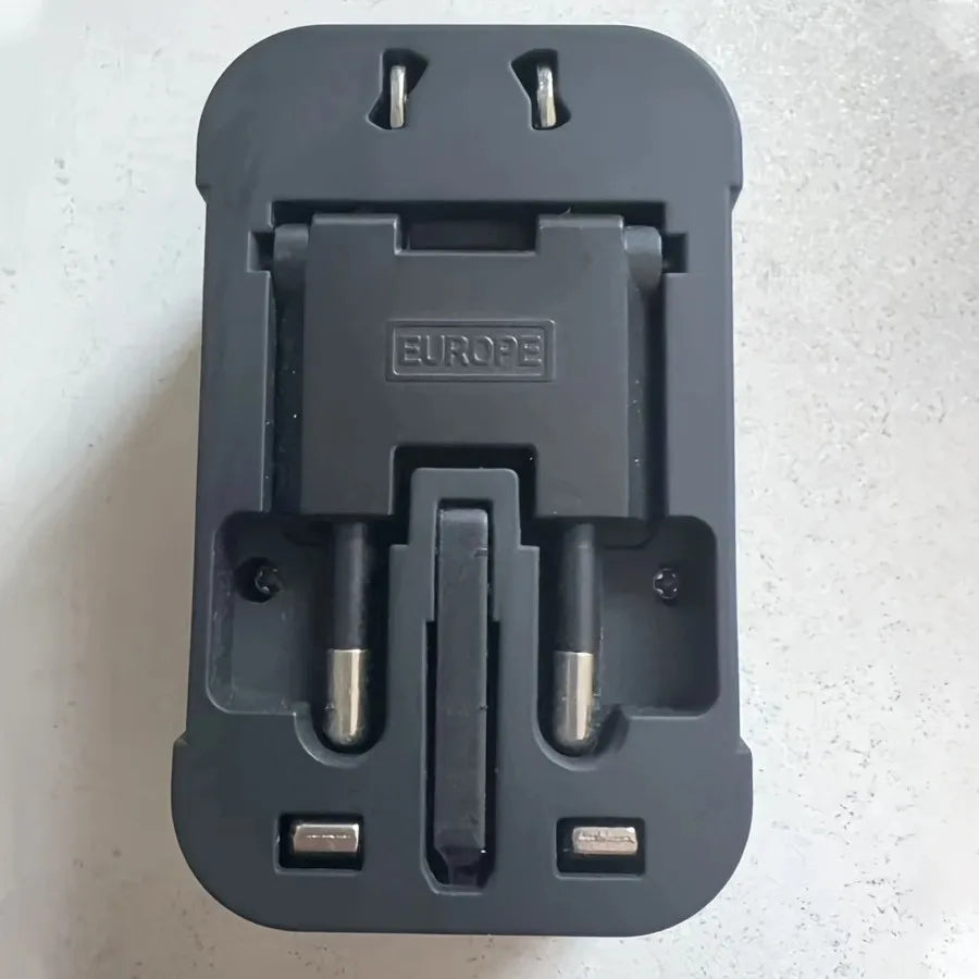 Universal AC power adapter with dual USB charging ports, universal travel plugs and sockets, EU-US AC power adapter